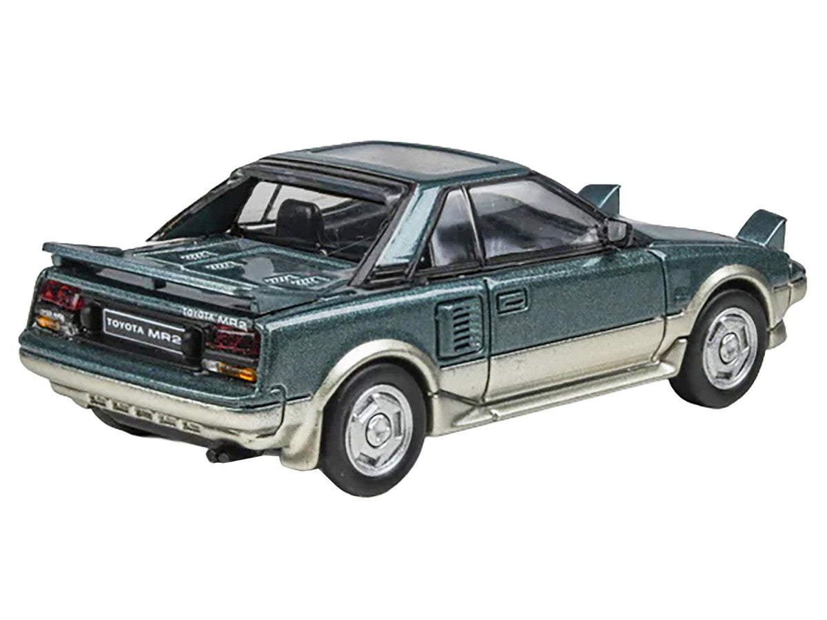 1985 Toyota MR2 MK1 Green Metallic and Gold with Sunroof 1/64 Diecast Model Car by Paragon Models Paragon