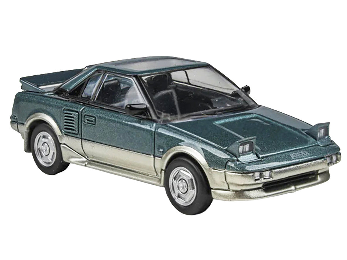 1985 Toyota MR2 MK1 Green Metallic and Gold with Sunroof 1/64 Diecast Model Car by Paragon Models Paragon