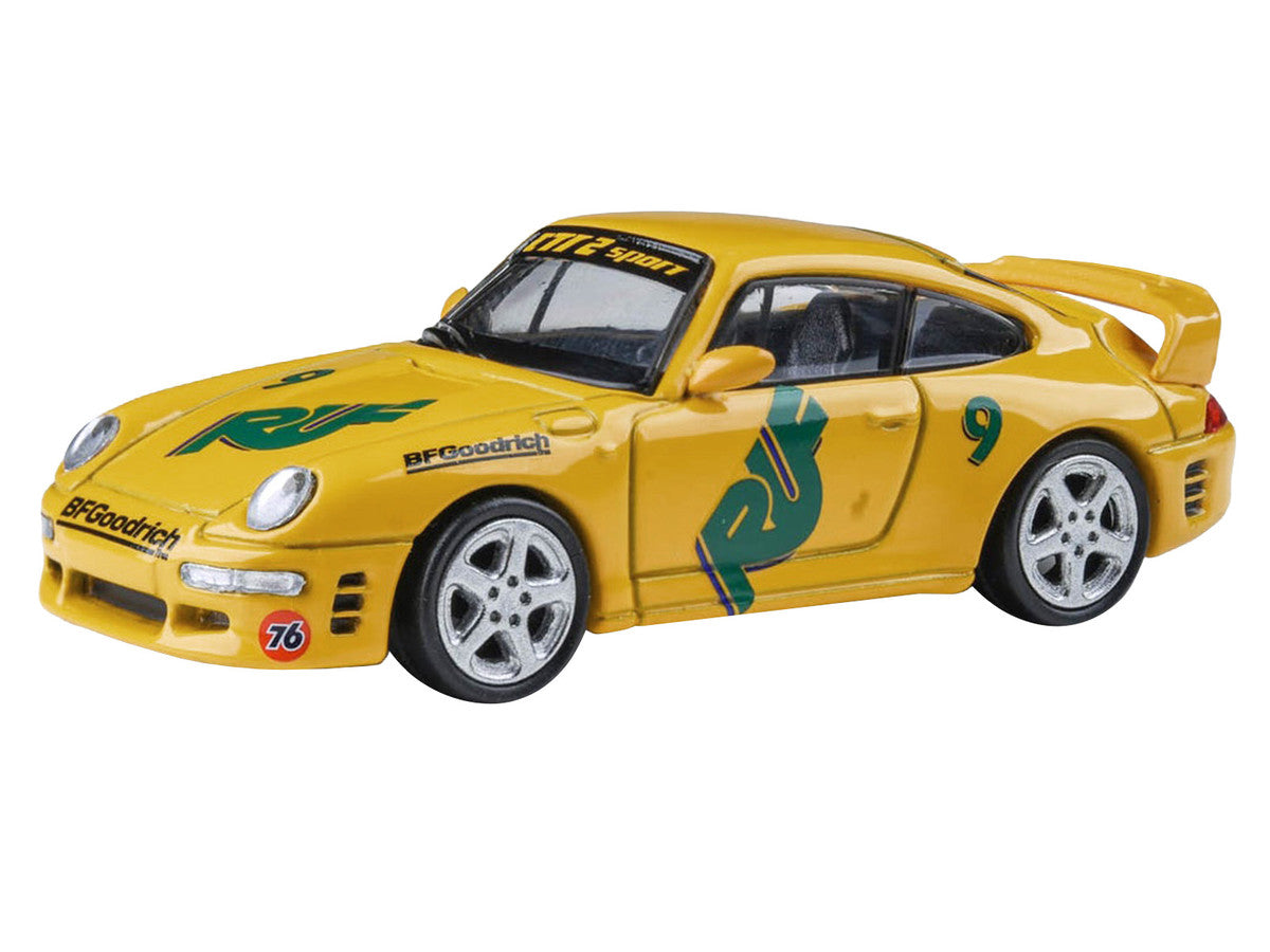 RUF CTR2 #9 "Pikes Peak" Yellow with Graphics 1/64 Diecast Model Car by Paragon Models Paragon