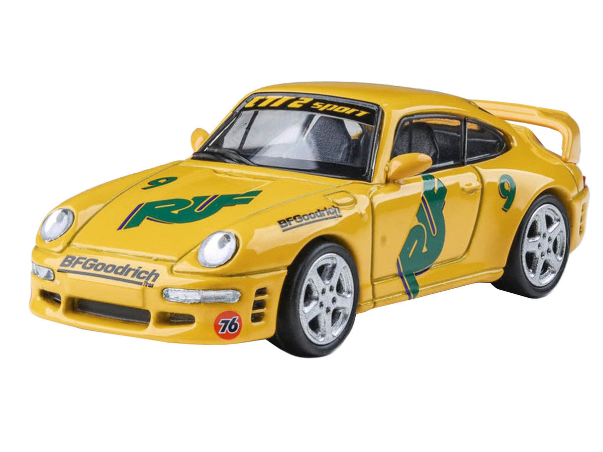 RUF CTR2 #9 "Pikes Peak" Yellow with Graphics 1/64 Diecast Model Car by Paragon Models Paragon