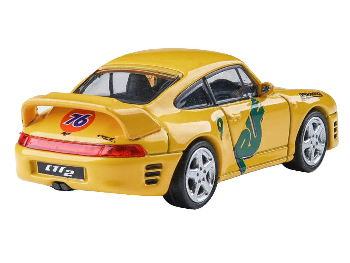 RUF CTR2 #9 "Pikes Peak" Yellow with Graphics 1/64 Diecast Model Car by Paragon Models Paragon