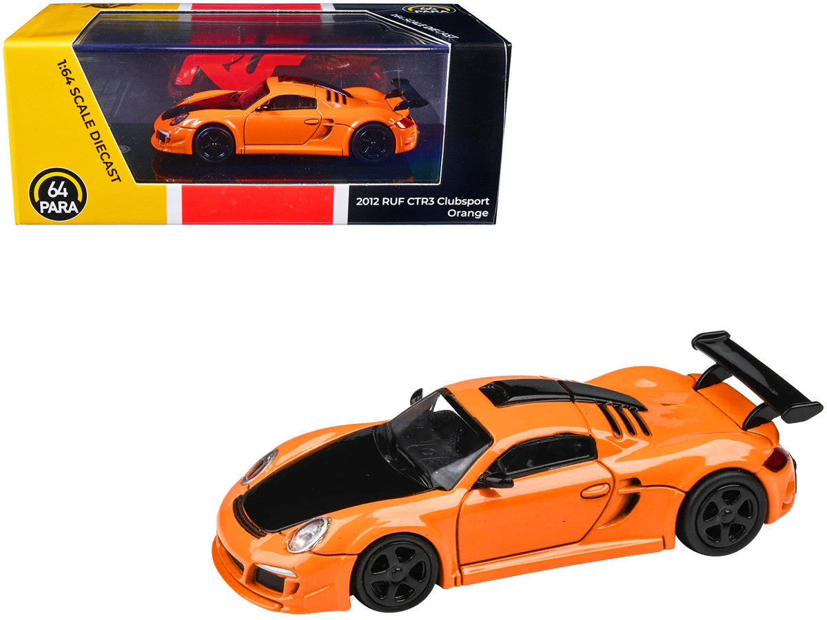2012 RUF CTR3 Clubsport Orange with Black Hood 1/64 Diecast Model Car by Paragon Models Paragon