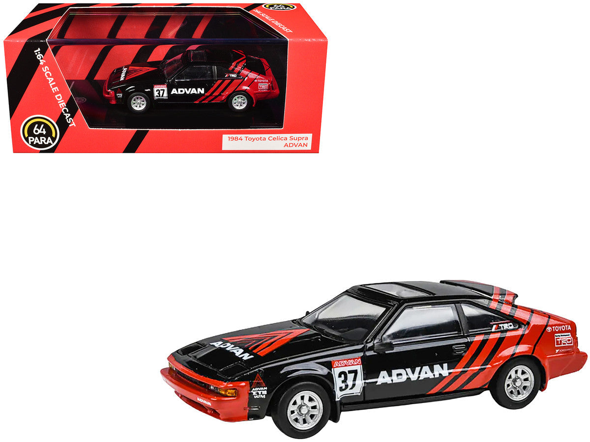 1984 Toyota Celica Supra #37 "ADVAN" Black and Red 1/64 Diecast Model Car by Paragon Models Paragon