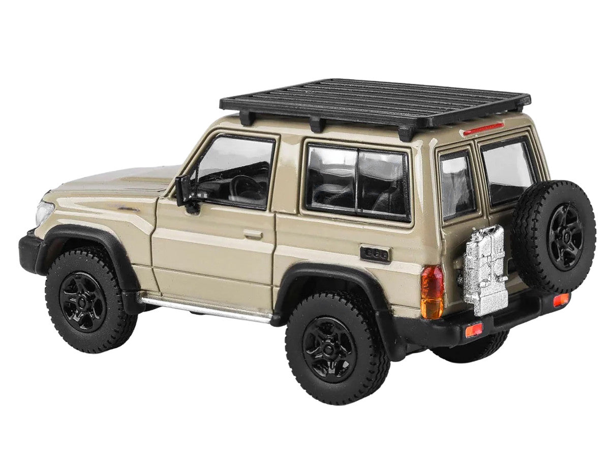 2023 Toyota Land Cruiser 71 Sandy Taupe "70th Anniversary" with Roofrack 1/64 Diecast Model Car by Paragon Paragon