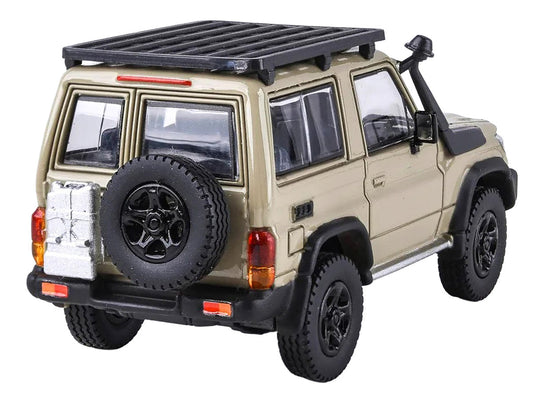 2023 Toyota Land Cruiser 71 Sandy Taupe "70th Anniversary" with Roofrack 1/64 Diecast Model Car by Paragon Paragon