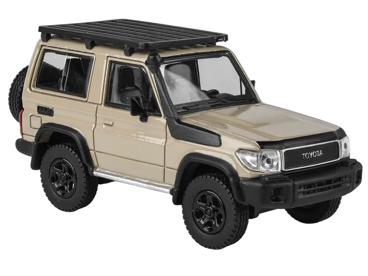 2023 Toyota Land Cruiser 71 Sandy Taupe "70th Anniversary" with Roofrack 1/64 Diecast Model Car by Paragon Paragon