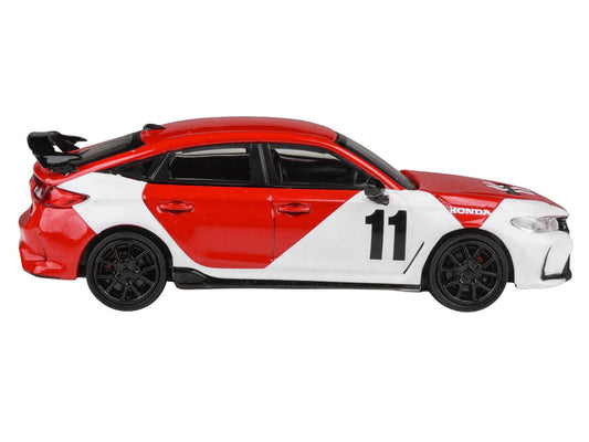 2025 Honda Civic Type R FL5 #11 "1965 Mexico GP Heritage" Red and White 1/64 Diecast Model Car by Paragon Models Paragon