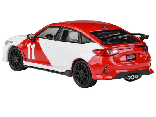 2025 Honda Civic Type R FL5 #11 "1965 Mexico GP Heritage" Red and White 1/64 Diecast Model Car by Paragon Models Paragon