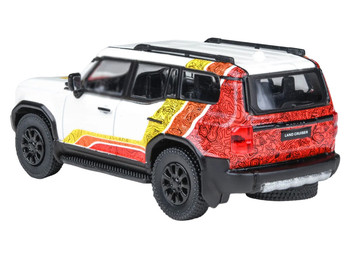 2024 Toyota Land Cruiser 250 Prado White with "TRD" Stripes 1/64 Diecast Model Car by Paragon Models Paragon