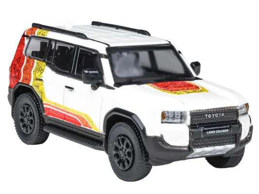 2024 Toyota Land Cruiser 250 Prado White with "TRD" Stripes 1/64 Diecast Model Car by Paragon Models Paragon