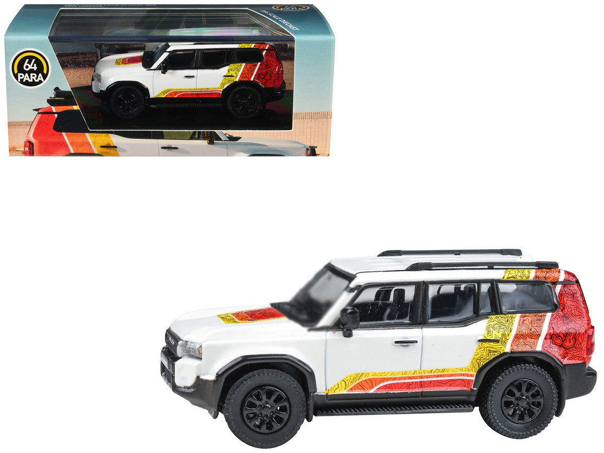 2024 Toyota Land Cruiser 250 Prado White with "TRD" Stripes 1/64 Diecast Model Car by Paragon Models Paragon