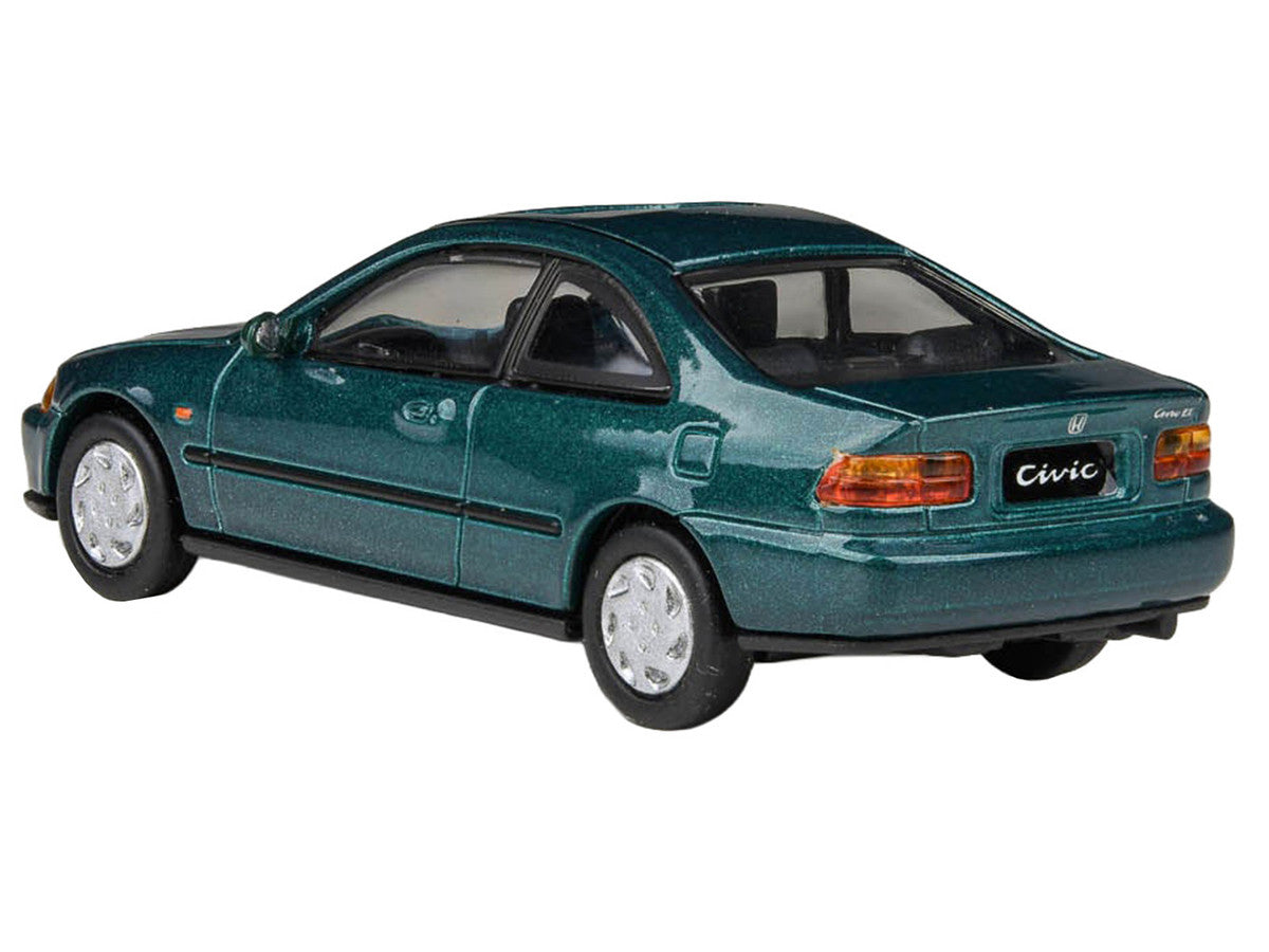 1995 Honda Civic Coupe EJ1 Paradise Blue Green Metallic with Sunroof 1/64 Diecast Model Car by Paragon Models Paragon