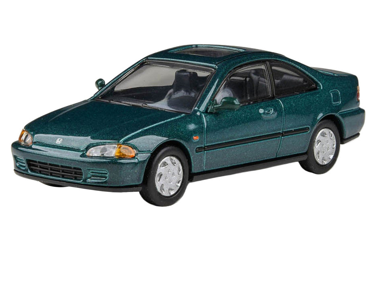 1995 Honda Civic Coupe EJ1 Paradise Blue Green Metallic with Sunroof 1/64 Diecast Model Car by Paragon Models Paragon