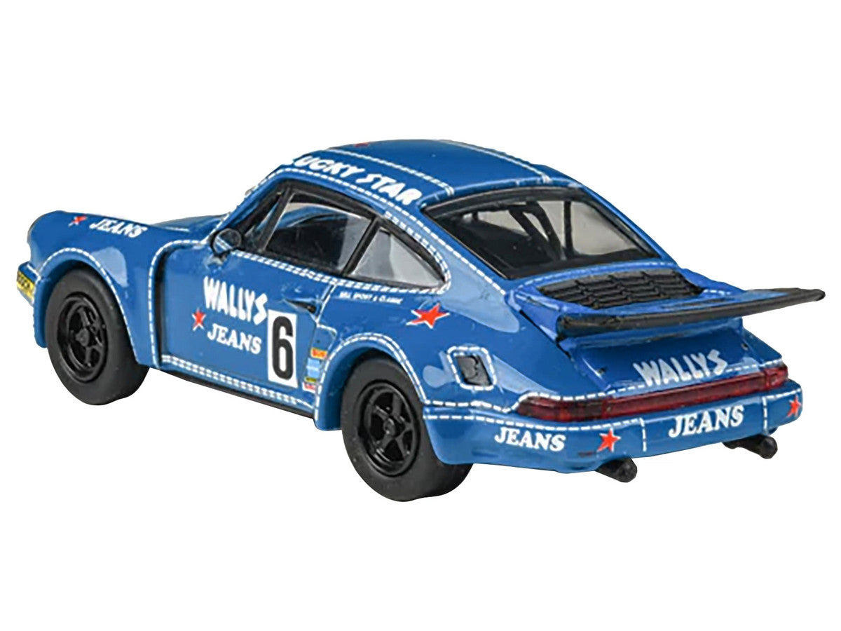 1975 Porsche 911 Carrera RSR 3.0 #6 "Kremer Racing - Wallys Jeans" Blue 1/64 Diecast Model Car by Paragon Models Paragon