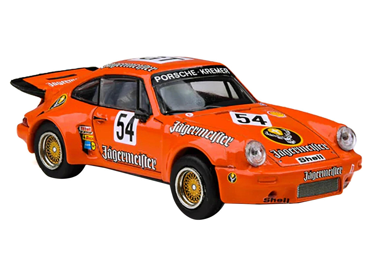 Porsche 911 Carrera RSR 3.0 #54 "Jaegermeister - Kremer" Orange 1/64 Diecast Model Car by Paragon Models-1