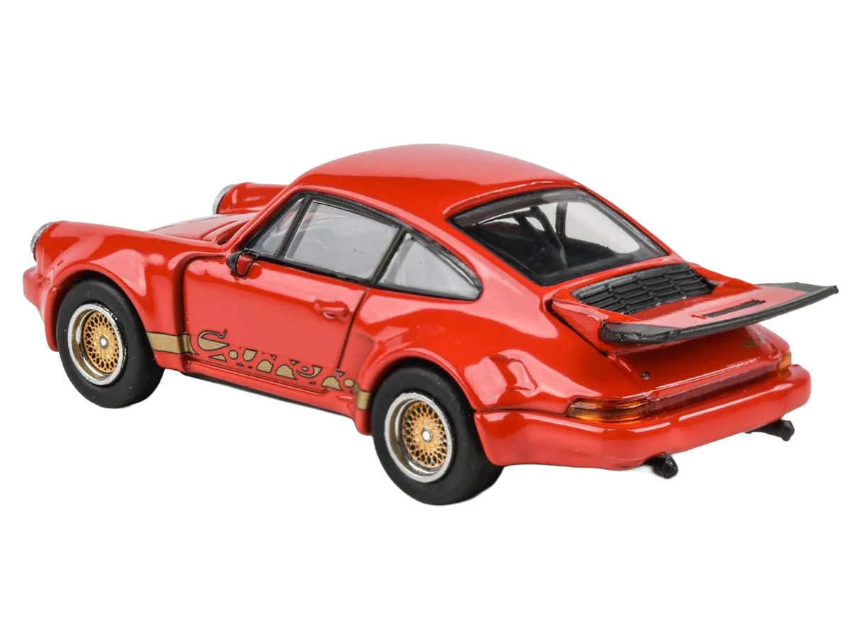 Porsche 911 Carrera RSR 3.0 Guards Red with Gold Stripes and Wheels 1/64 Diecast Model Car by Paragon Models Paragon