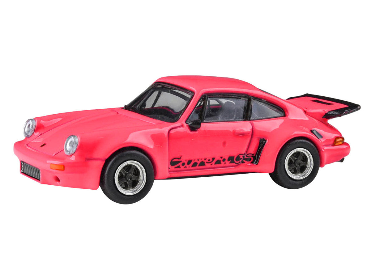 1974 Porsche 911 Carrera RSR 3.0 Fuchsia with Black Stripes 1/64 Diecast Model Car by Paragon Models Paragon