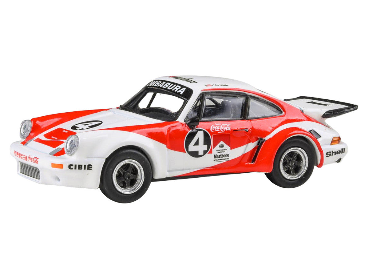 1976 Porsche 911 Carrera RSR 3.0 Ecuador #4 "Fernando Madera" White and Red with Graphics 1/64 Diecast Model Car by Paragon Models Paragon