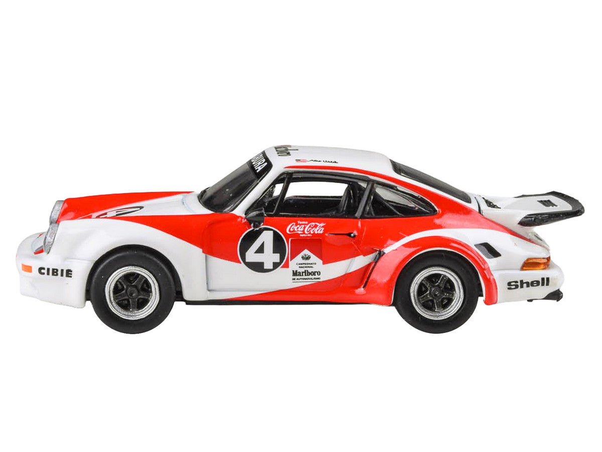 1976 Porsche 911 Carrera RSR 3.0 Ecuador #4 "Fernando Madera" White and Red with Graphics 1/64 Diecast Model Car by Paragon Models Paragon