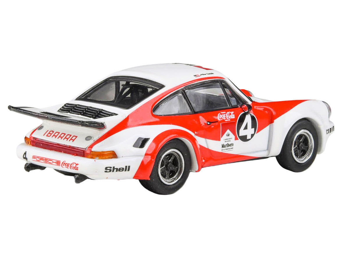 1976 Porsche 911 Carrera RSR 3.0 Ecuador #4 "Fernando Madera" White and Red with Graphics 1/64 Diecast Model Car by Paragon Models Paragon