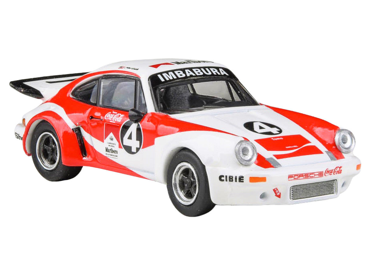 1976 Porsche 911 Carrera RSR 3.0 Ecuador #4 "Fernando Madera" White and Red with Graphics 1/64 Diecast Model Car by Paragon Models Paragon