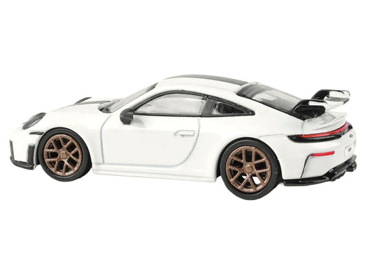 2025 Porsche 911 GT3 (992.2) Grand Prix White with Carbon Stripe 1/64 Diecast Model Car by Paragon Paragon
