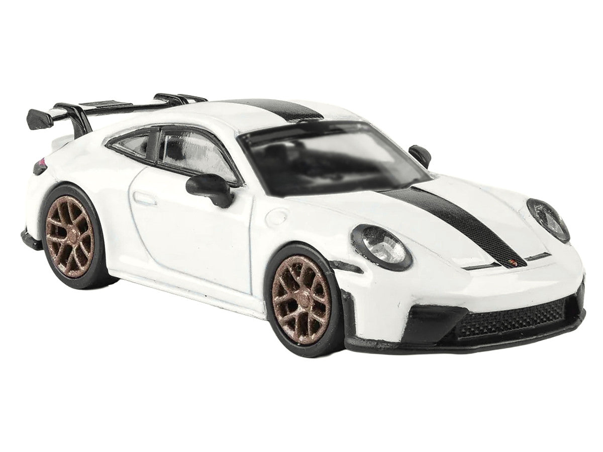 2025 Porsche 911 GT3 (992.2) Grand Prix White with Carbon Stripe 1/64 Diecast Model Car by Paragon Paragon