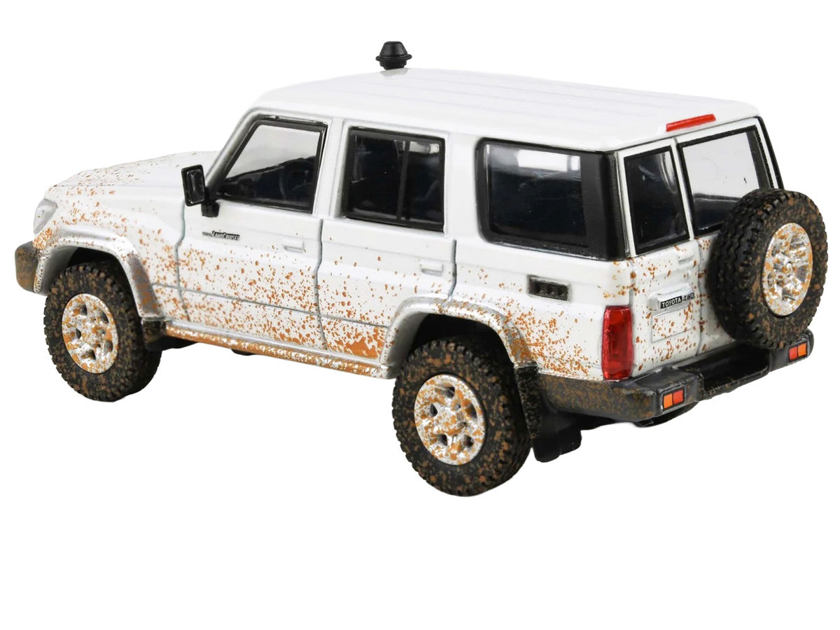 2014 Toyota Land Cruiser 76 White (Dirty Off Road Effect) 1/64 Diecast Model Car by Paragon Models Paragon