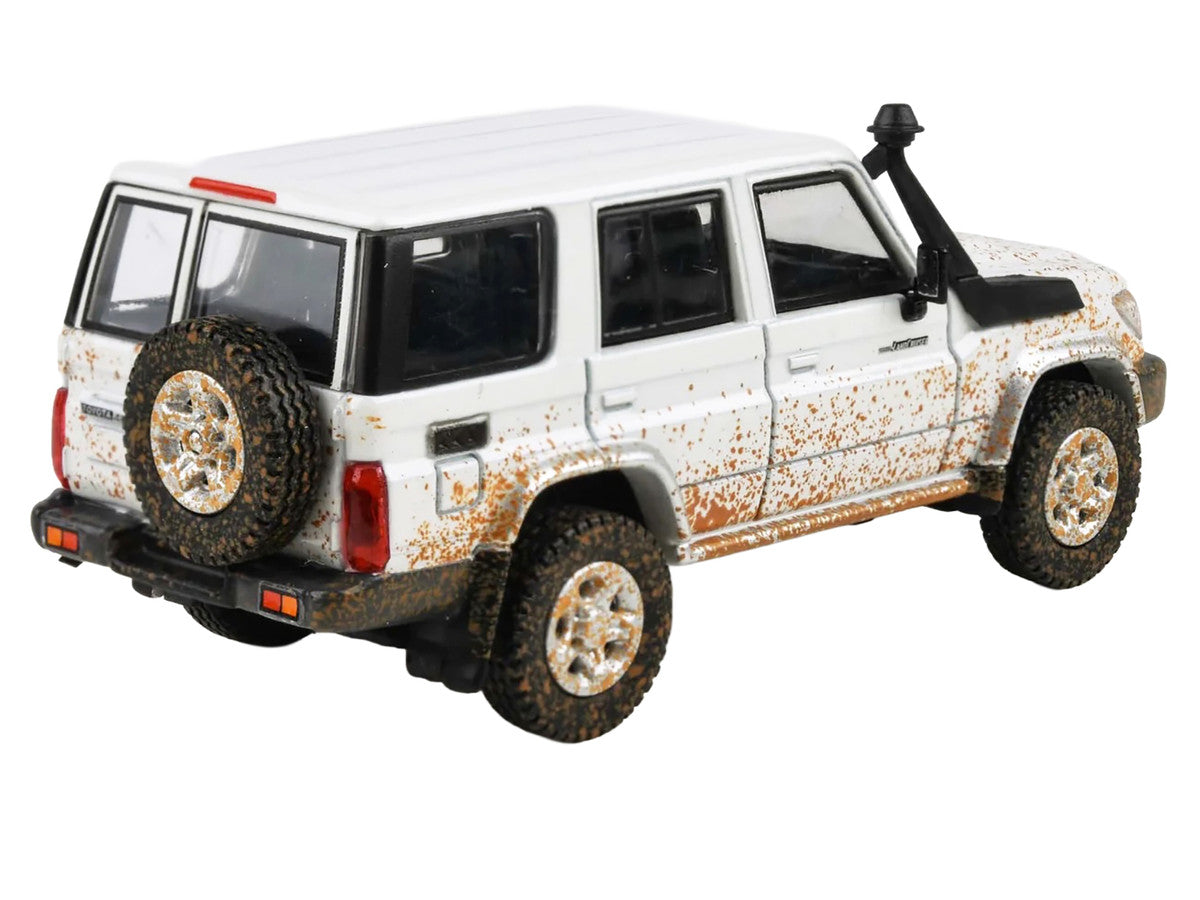 2014 Toyota Land Cruiser 76 White (Dirty Off Road Effect) 1/64 Diecast Model Car by Paragon Models Paragon