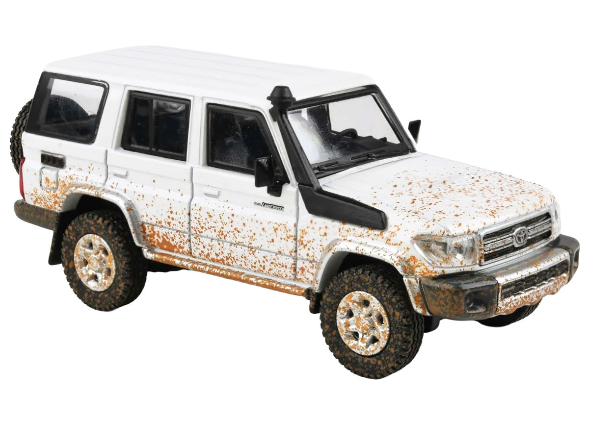 2014 Toyota Land Cruiser 76 White (Dirty Off Road Effect) 1/64 Diecast Model Car by Paragon Models Paragon