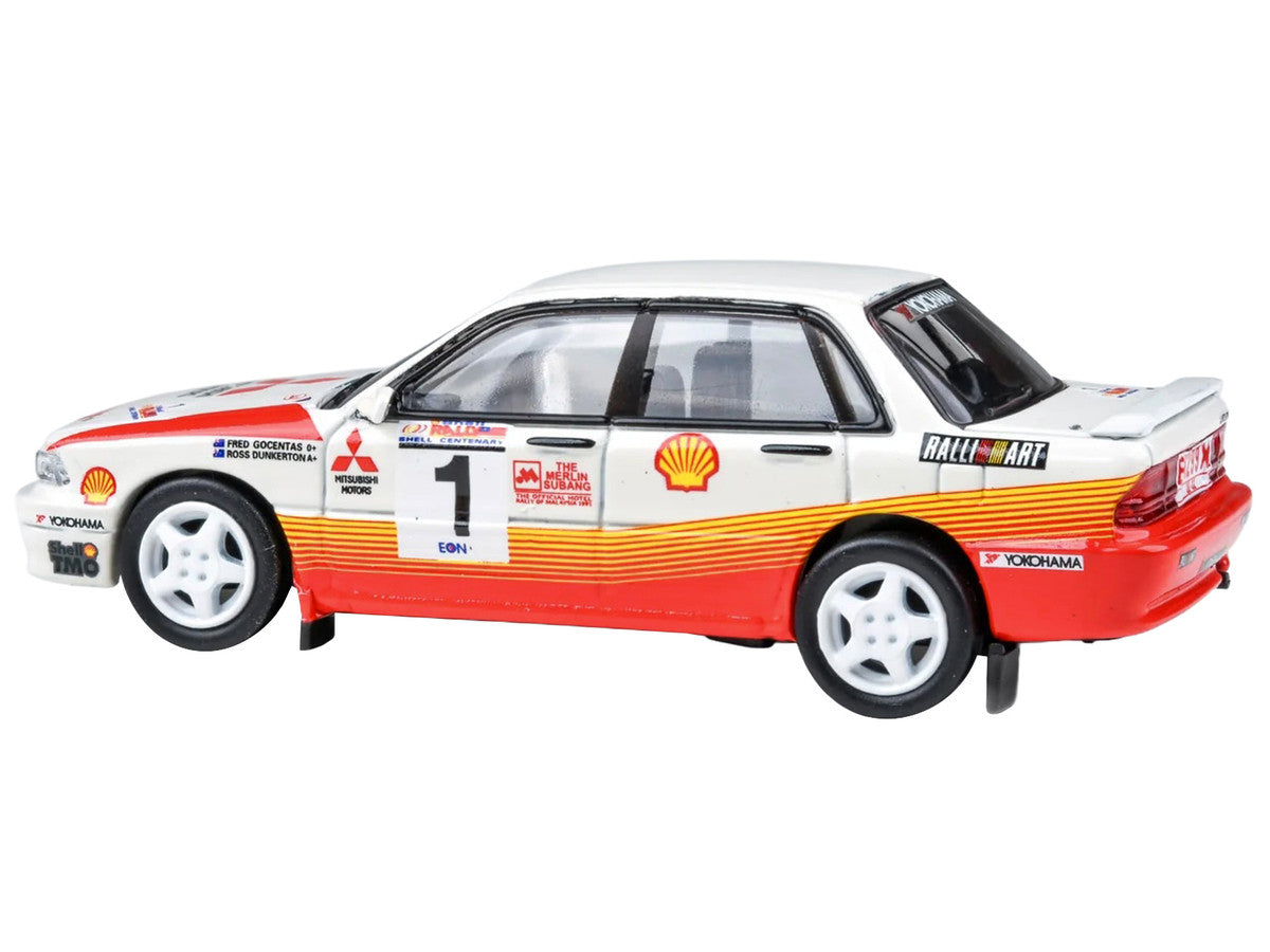 Mitsubishi Galant VR-4 RHD (Right Hand Drive) #1 Ross Dunkerton - Fred Gocentas Winner "APRC Rally Malaysia" (1991) 1/64 Diecast Model Car by Paragon Models Paragon