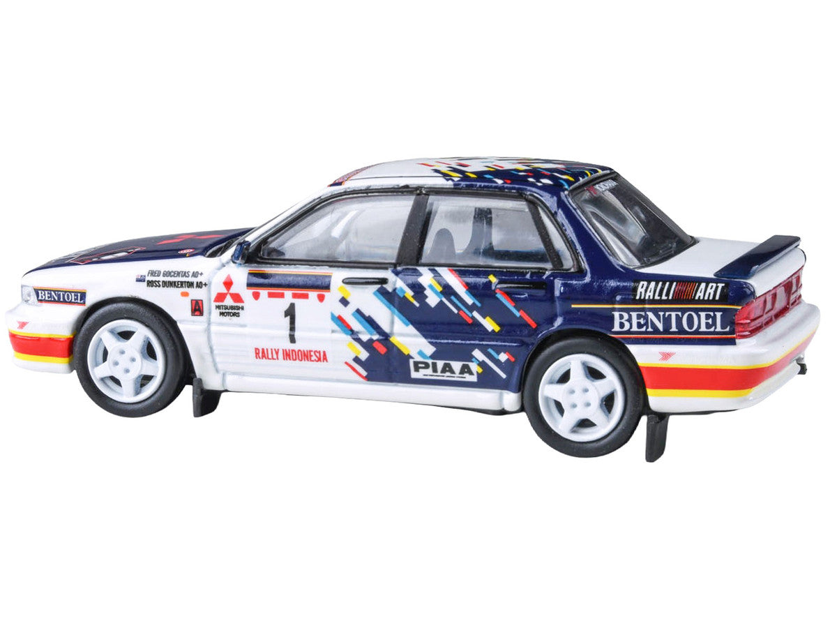 Mitsubishi Galant VR-4 RHD (Right Hand Drive) #1 Ross Dunkerton - Fred Gocentas "Rally Indonesia" (1993) 1/64 Diecast Model Car by Paragon Models Paragon