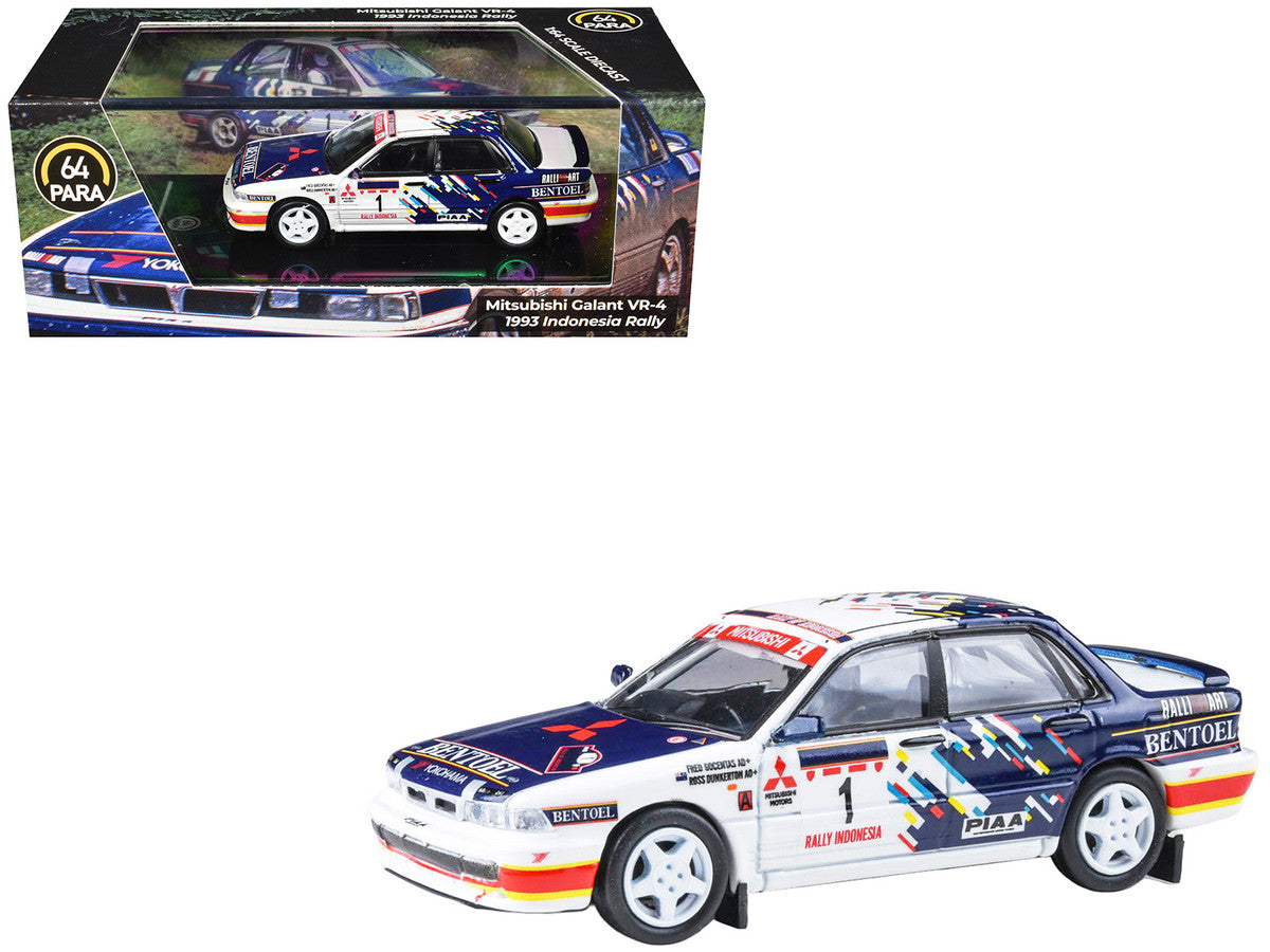 Mitsubishi Galant VR-4 RHD (Right Hand Drive) #1 Ross Dunkerton - Fred Gocentas "Rally Indonesia" (1993) 1/64 Diecast Model Car by Paragon Models Paragon