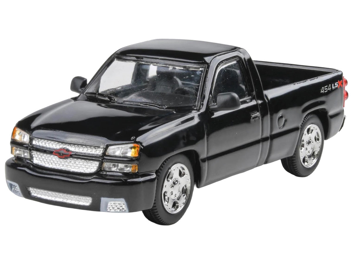 2006 Chevrolet Silverado 454 LSX Pickup Truck Onyx Black 1/64 Diecast Model Car by Paragon Models-2