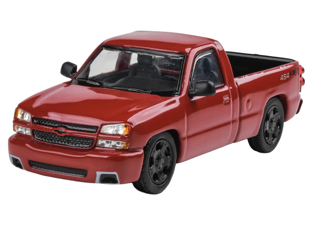 2006 Chevrolet Silverado 454 LSX Pickup Truck Victory Red 1/64 Diecast Model Car by Paragon Models-2