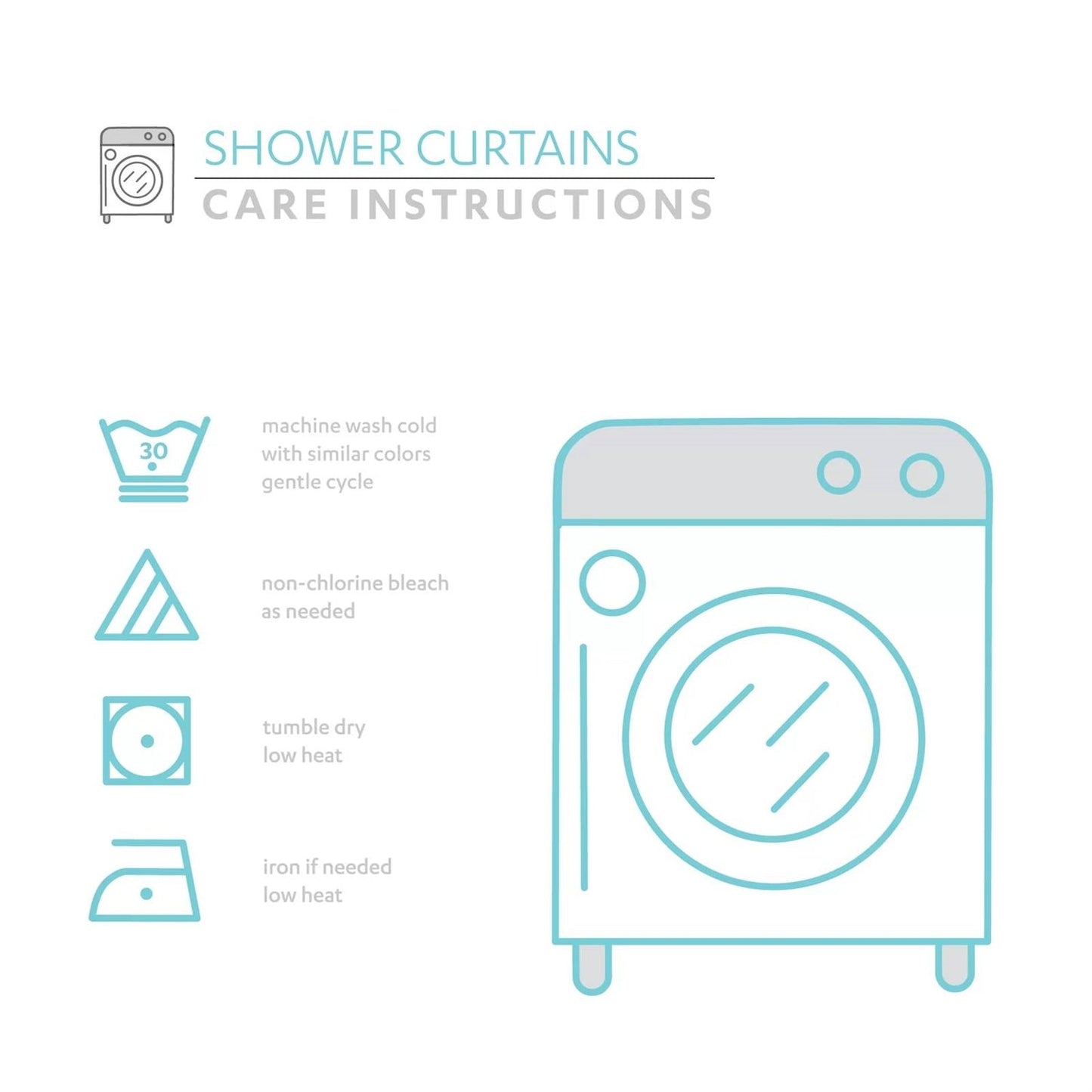 72-inch Pastel Blue Chenille Cotton Shower Curtain with Chevron Pattern FastFurnishings