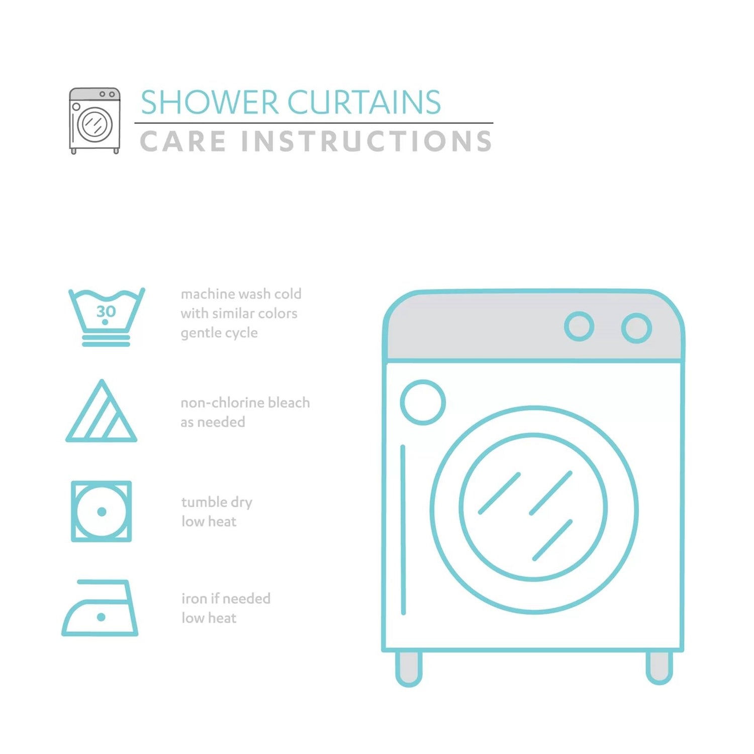 72-inch Pastel Blue Chenille Cotton Shower Curtain with Chevron Pattern FastFurnishings