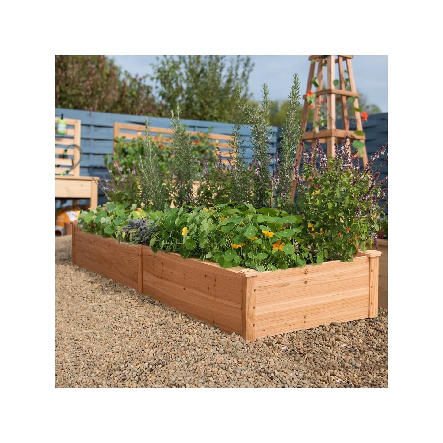 Outdoor Solid Wood Raised Garden Bed Planter 92 x 22 x 9 inches High-1