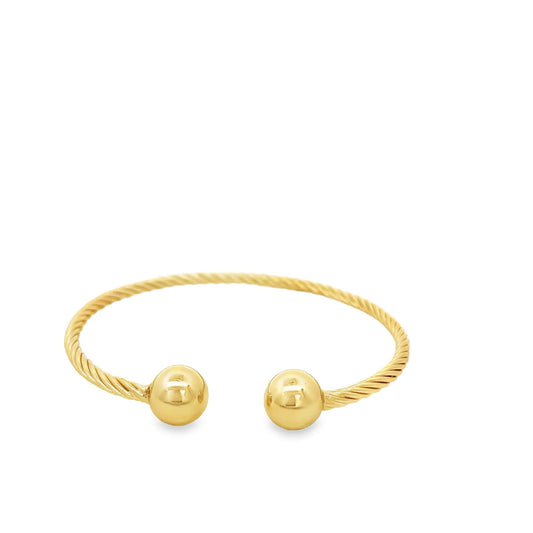 Thin Twisted Bead Bangle (B142)-0