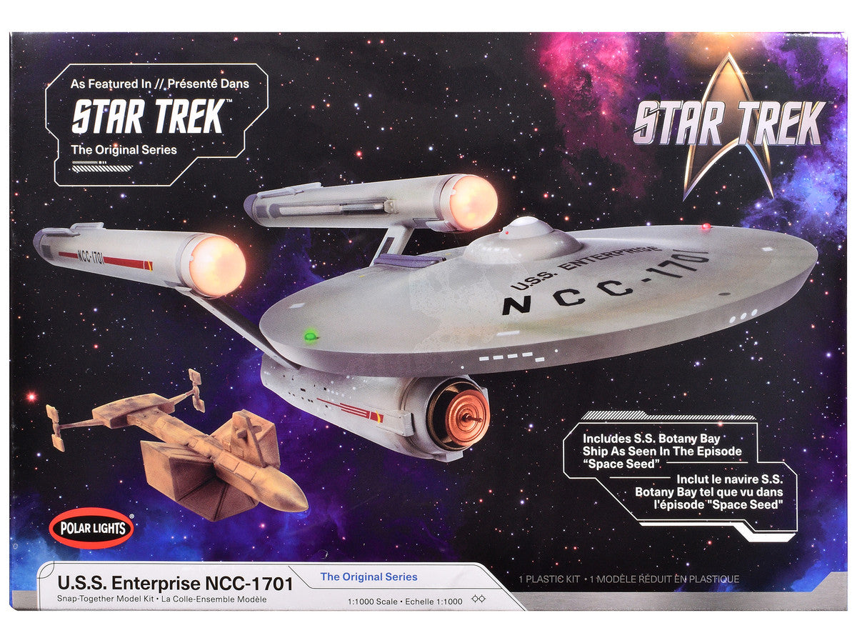 Skill 2 Model Kit U.S.S. Enterprise NCC-1701 Spaceship "Star Trek" (1966) TV Series 1/1000 Scale Model by Polar Lights Polar Lights