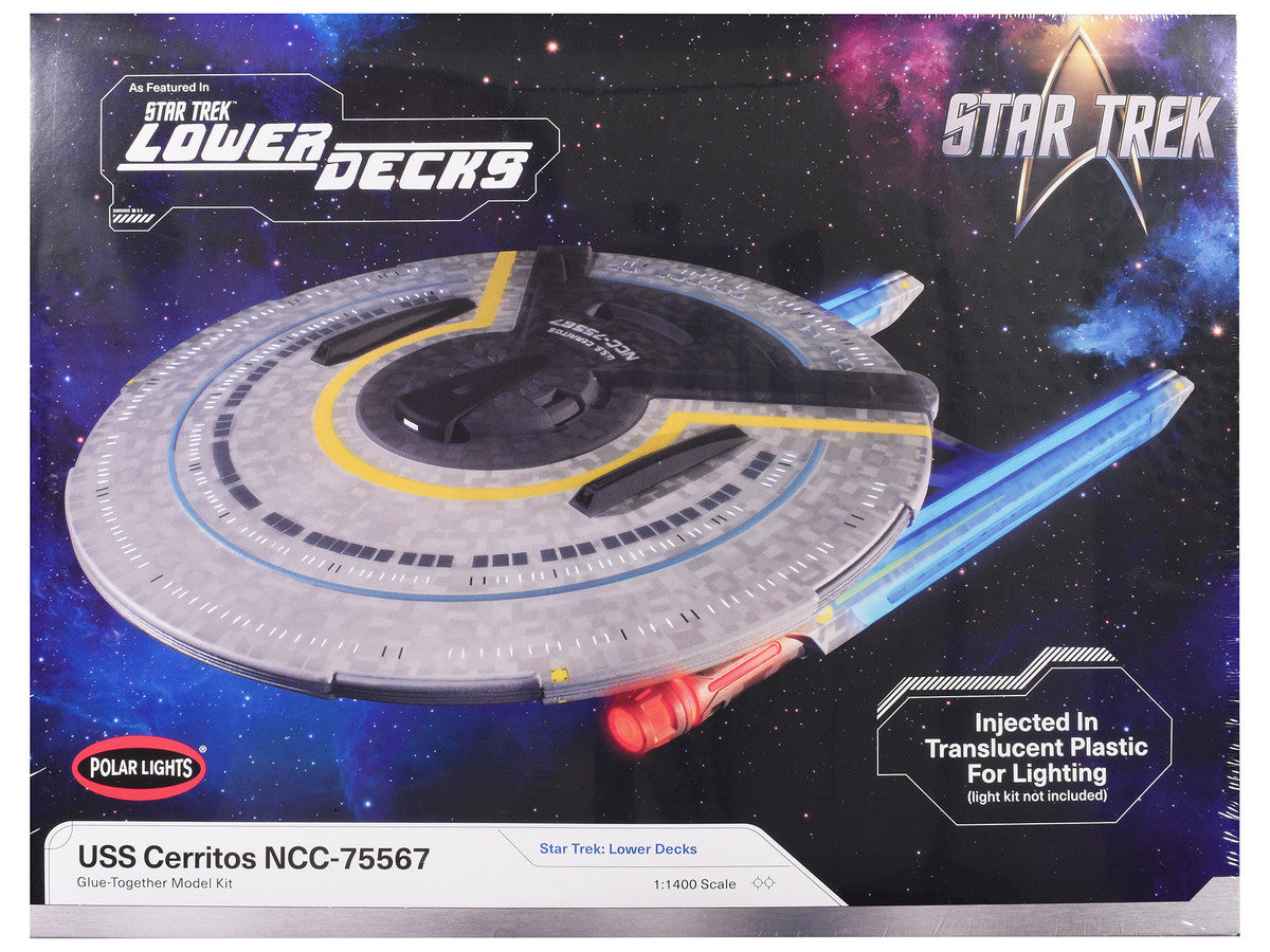 Skill 2 Model Kit USS Cerritos NCC-75567 Spacecraft "Star Trek: Lower Decks" (2020-2024) TV Series 1/1400 Scale Model by Polar Lights Polar Lights