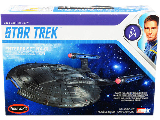 Skill 2 Snap Model Kit Enterprise NX-01 Starship "Star Trek: Enterprise" (2001-2005) TV Series 1/1000 Scale Model by Polar Lights Polar Lights