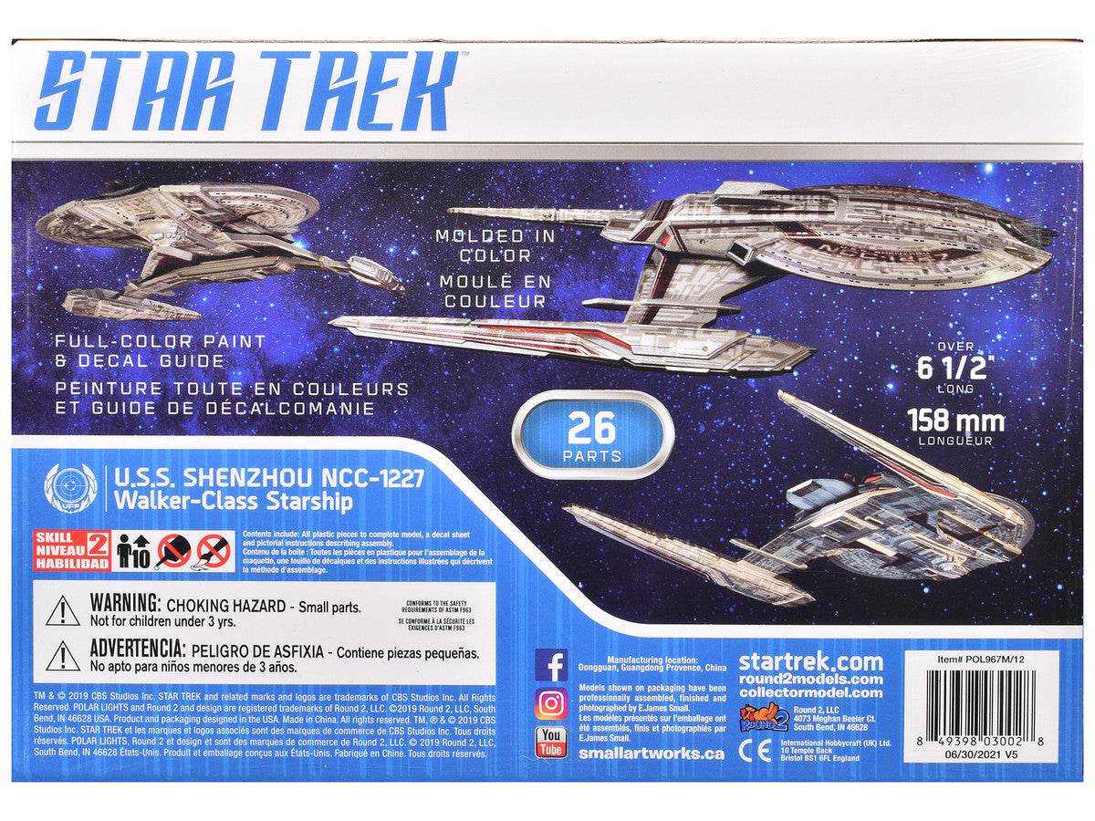 Skill 2 Snap Model Kit U.S.S. Shenzhou NCC-1227 Spacecraft "Star Trek: Discovery" (2017-2024) TV Series 1/2500 Scale Model by Polar Lights Polar Lights