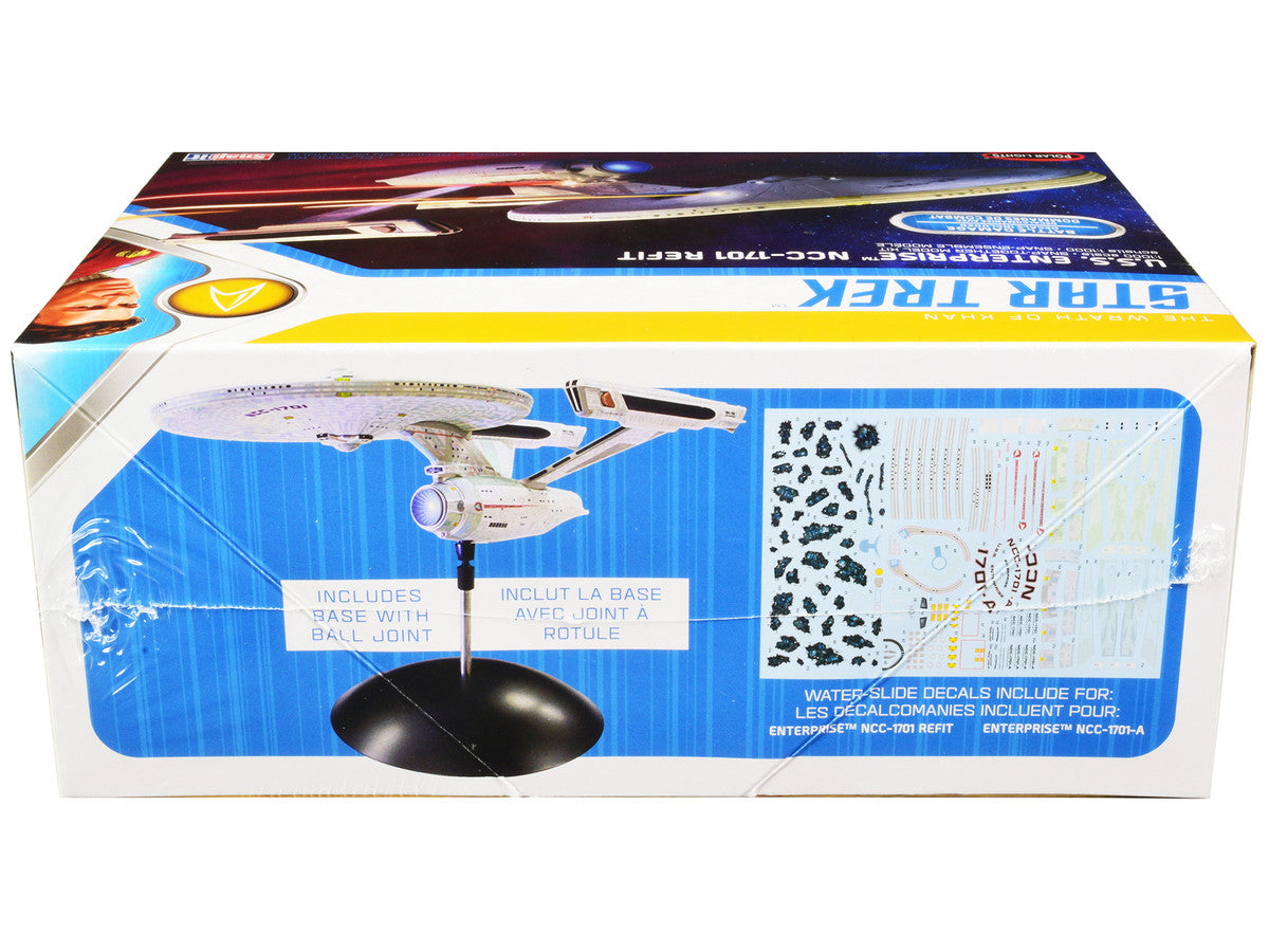 Skill 2 Snap Model Kit U.S.S. Enterprise NCC-1701 Refit Spaceship "Star Trek II: The Wrath of Khan" (1982) Movie 1/1000 Scale Model by Polar Lights Polar Lights
