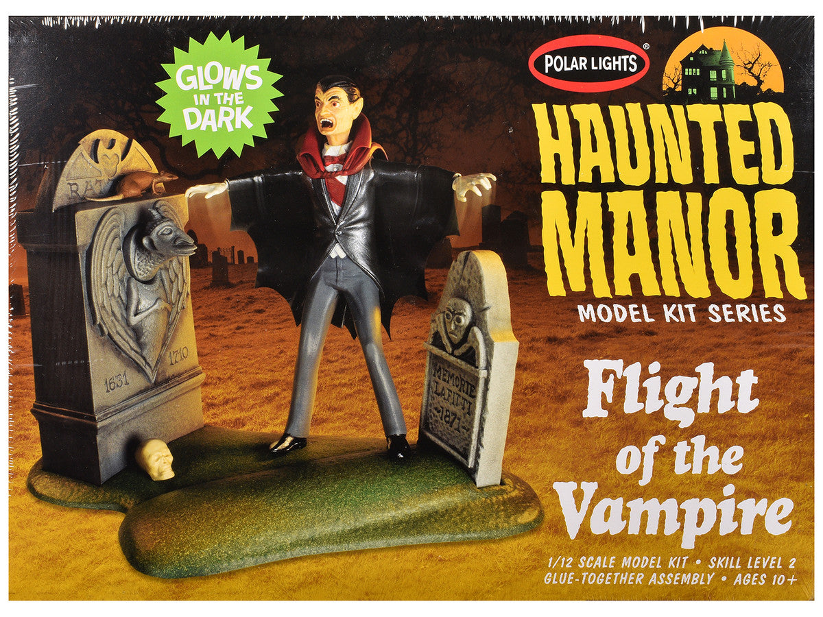 Skill 2 Model Kit Haunted Manor "Flight of the Vampire" Diorama Set 1/12 Scale Model by Polar Lights Polar Lights