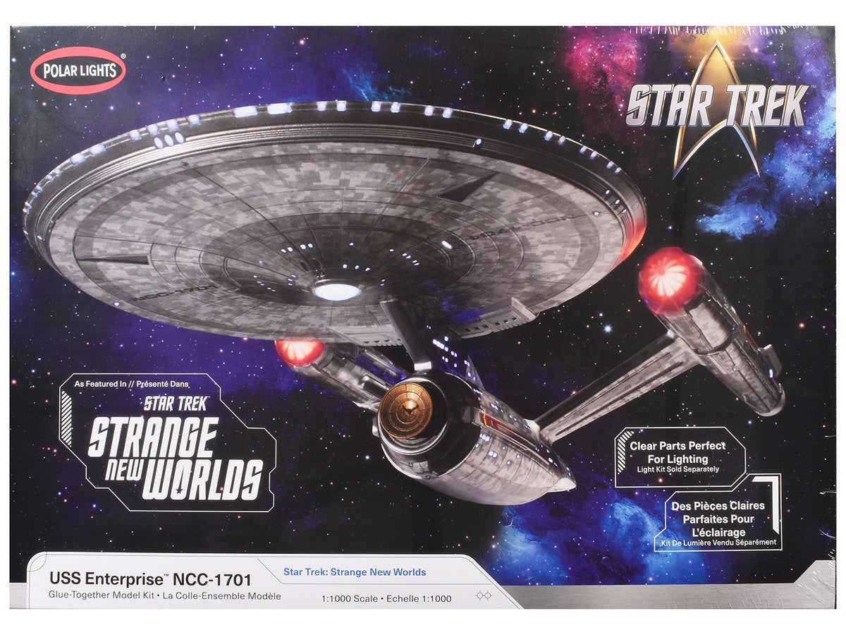Skill 2 Model Kit USS Enterprise NCC-1701 Spacecraft "Star Trek: Strange New Worlds" (2022-Current) TV Series 1/1000 Scale Model by Polar Lights Polar Lights
