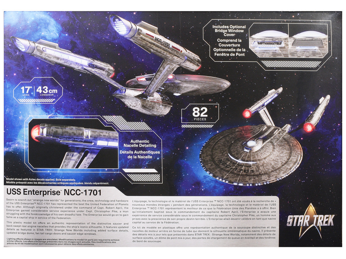 Skill 2 Model Kit USS Enterprise NCC-1701 Spacecraft "Star Trek: Strange New Worlds" (2022-Current) TV Series 1/1000 Scale Model by Polar Lights Polar Lights