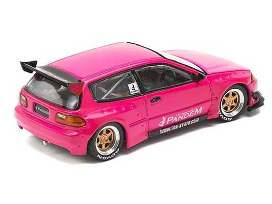 Pandem Civic EG6 RHD (Right Hand Drive) Pink "Enigma Exclusive Edition" 1/64 Diecast Model Car by Pop Race Pop Race
