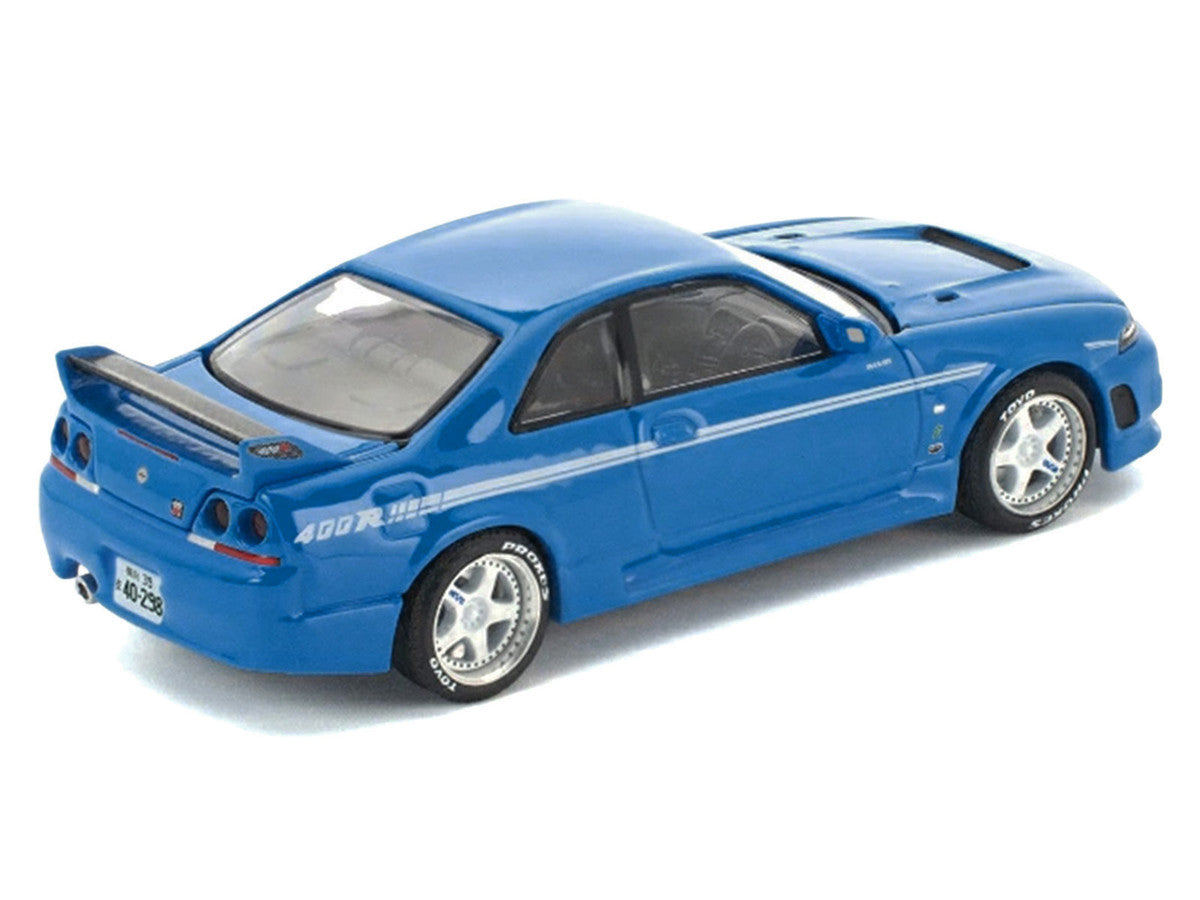GT-R R33 400R RHD (Right Hand Drive) Champion Blue with White Stripes "Enigma Exclusive Edition" 1/64 Die Cast Model Car by Pop Race Pop Race
