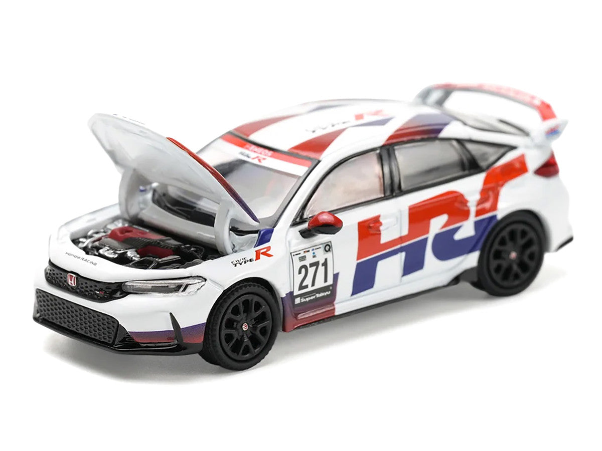 Honda Civic Type R FL5 "HRC - Honda Racing" White with Graphics 1/64 Diecast Model Car by Pop Race Pop Race